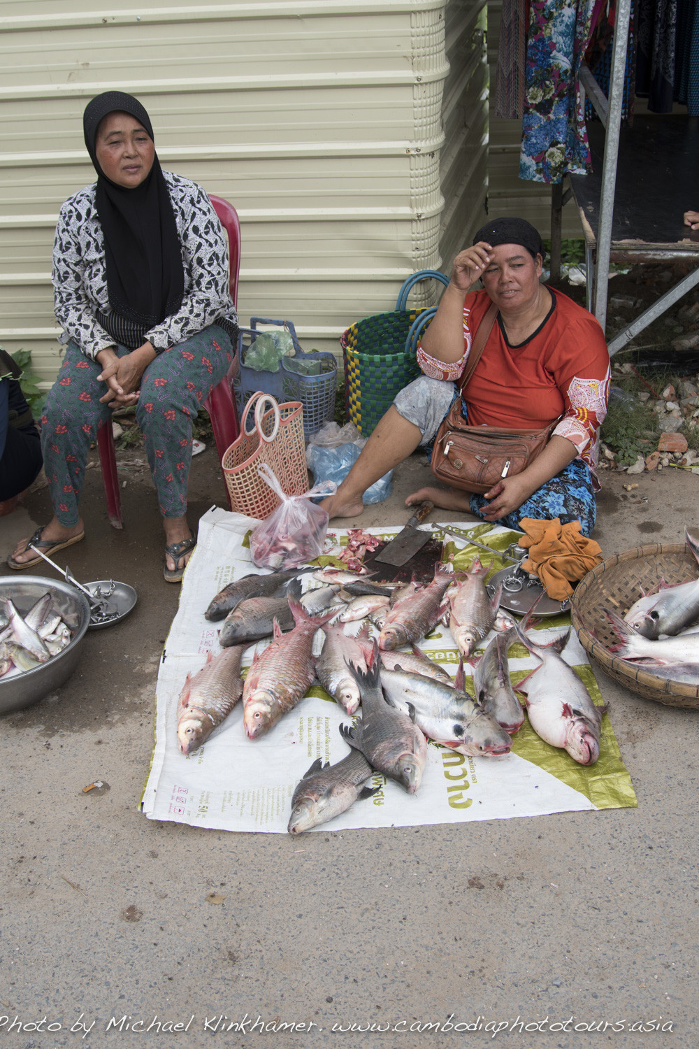 Cham women selling fish Phnom Penh
